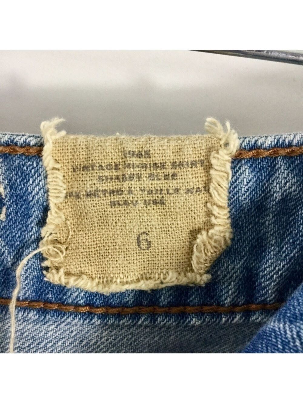 American Eagle Outfitters AE Vintage Hi-Rise Denim Skirt Distressed Size 6 - Picture 7 of 12